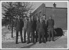 Front l-r:  ??, Bob Rankin; Back l-r:  Don Frederick, Rocco Pravidica.  Others named but not identified:  Carl Coffey, Earl Hoffman, Bill Luttrell